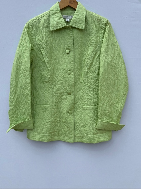 Coldwater Creek Jackets & Blazers - Coldwater Creek Bright Lime Green Lightweight Quilted Jacket, Petite Small, NWOT